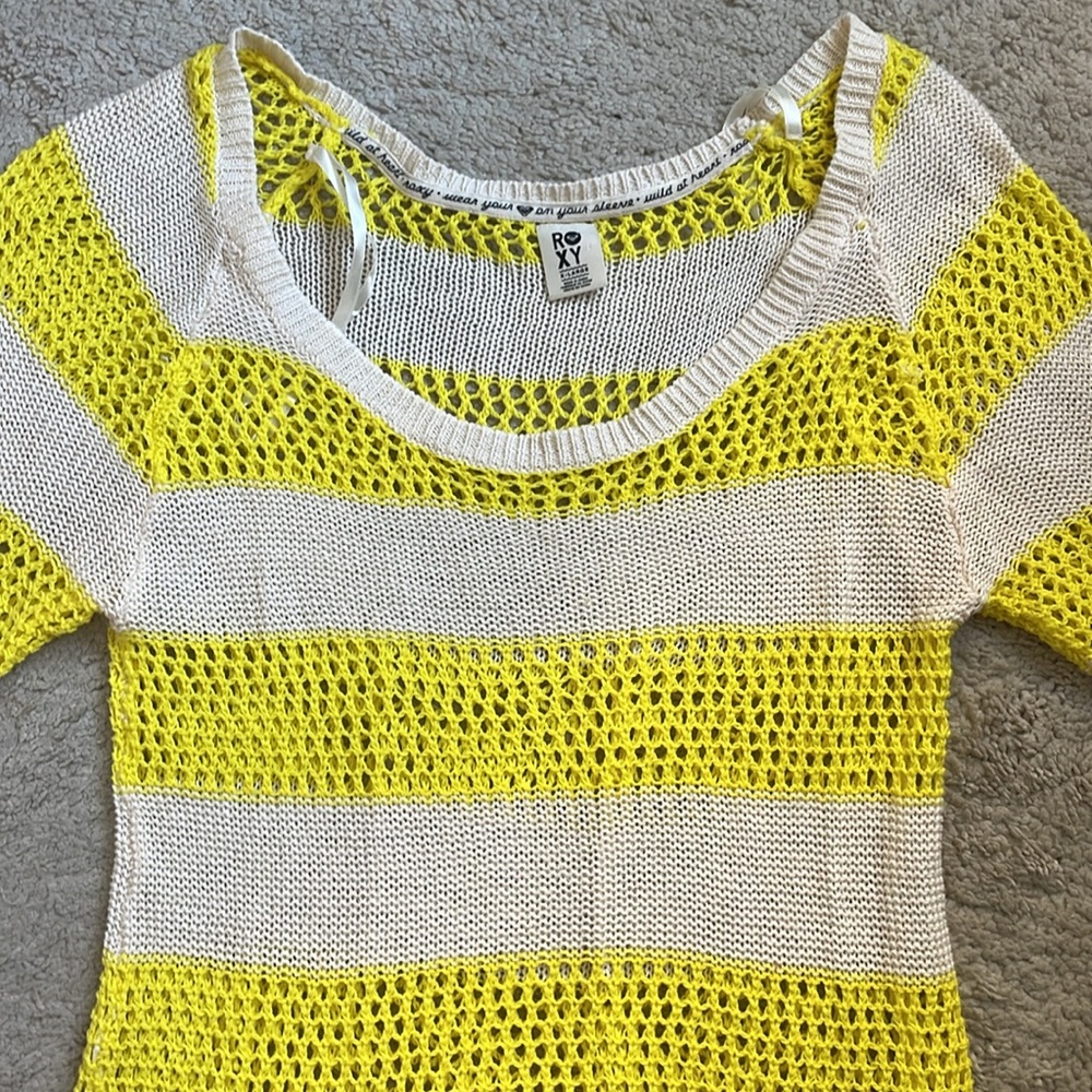 YELLOW & WHITE COTTON SWEATER